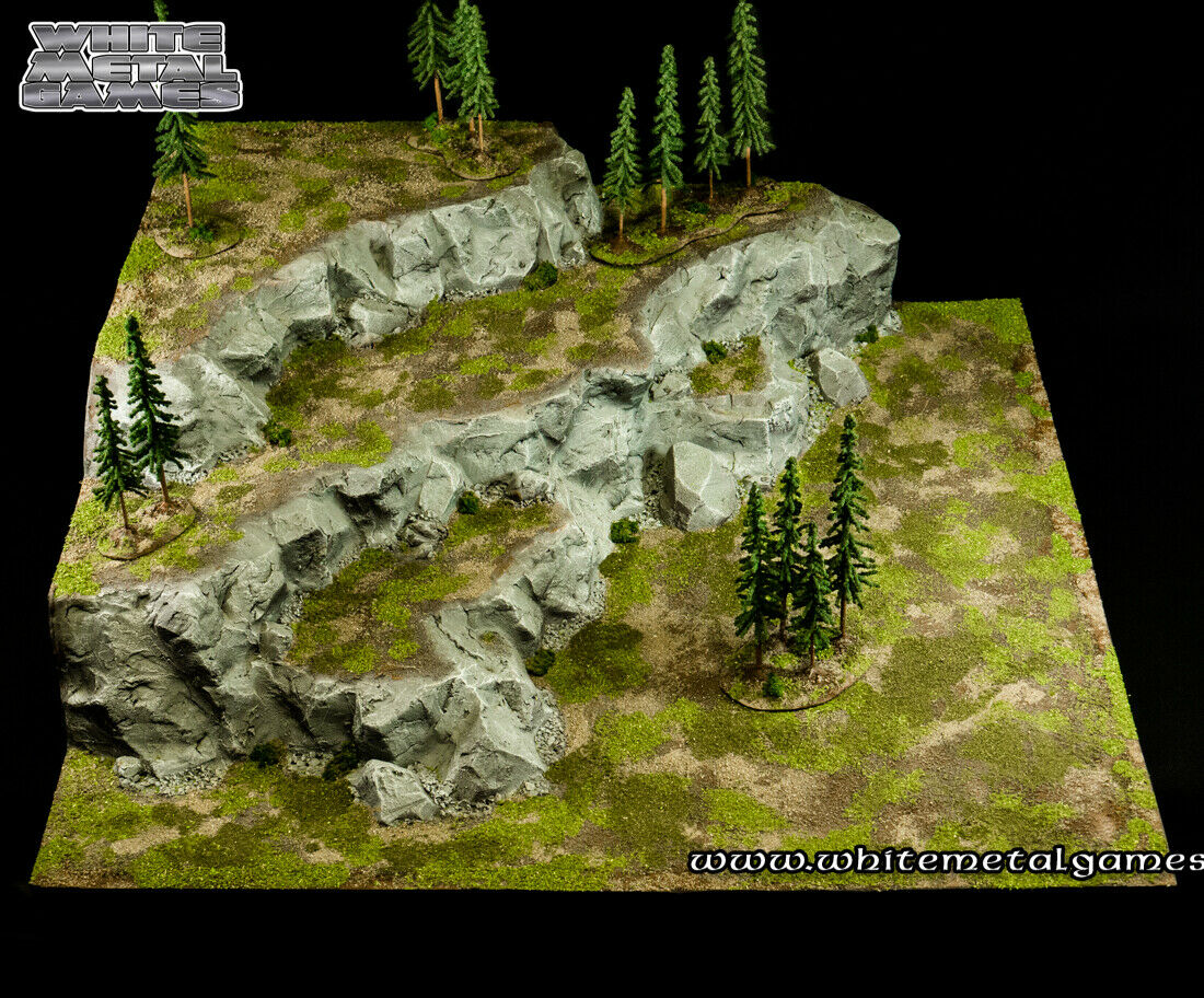 Custom Wargaming Magnetized Mountain 2 X2 Display Board Terrain Scenery White Metal Games